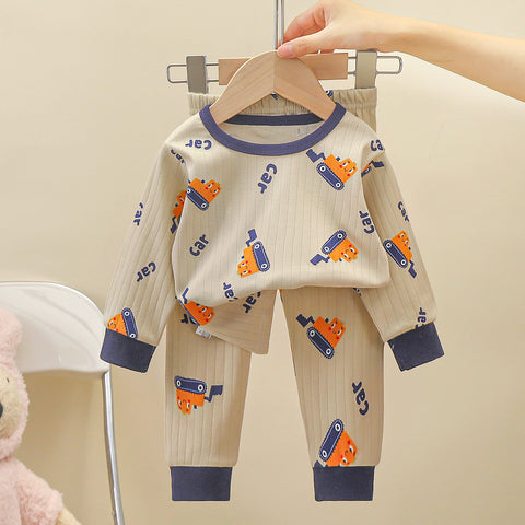 [351352] - Baju Tidur Setelan Piyama Anak Cowok - Motif Car Bulldoze
