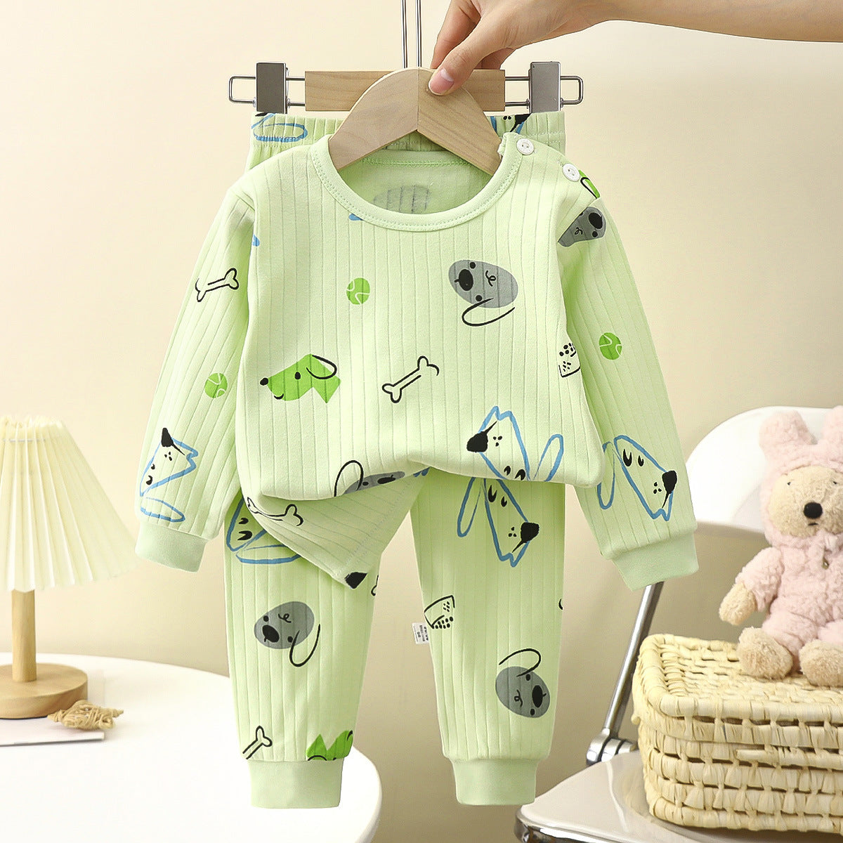 [351361] - Baju Tidur Setelan Piyama Anak Cowok Cewek - Motif Dog Bones