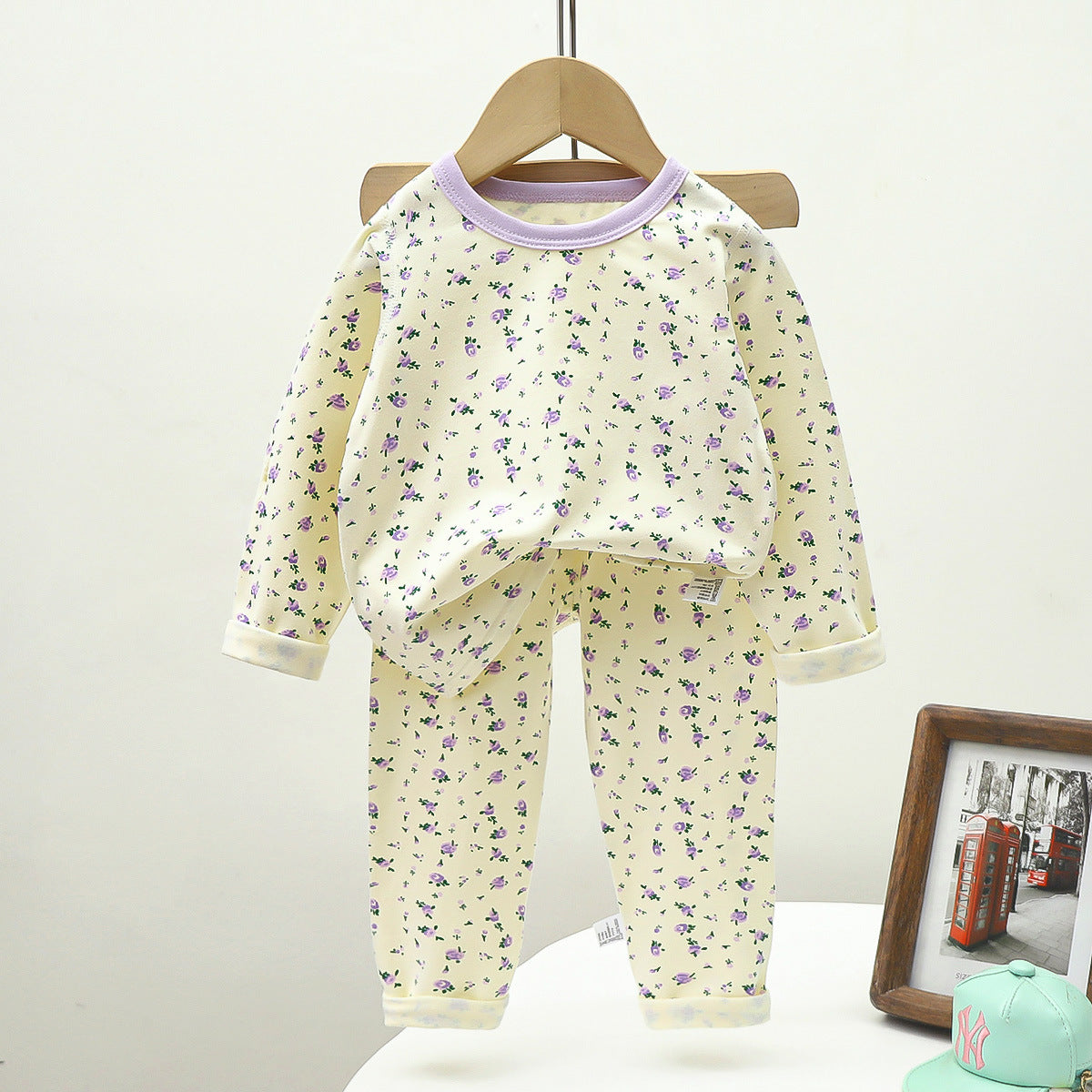 [351372] - Baju Tidur Setelan Piyama Import Anak Cewek - Motif Lavender Flowers
