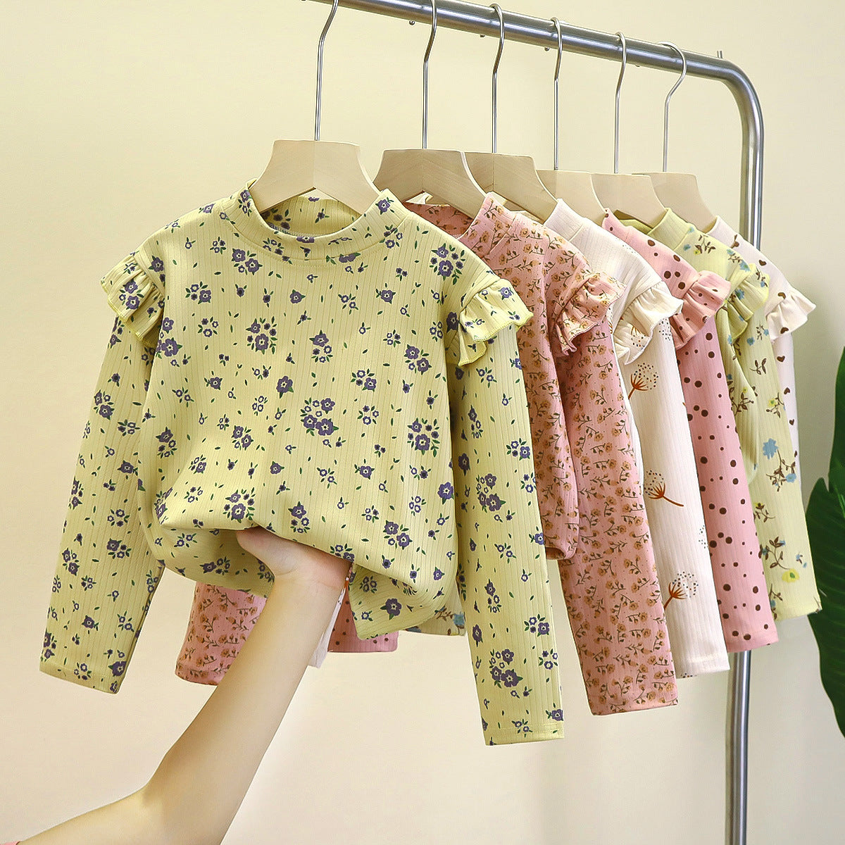 [351375] - Baju Atasan Blouse Bunga Fashion Anak Cewek - Motif Flower Color