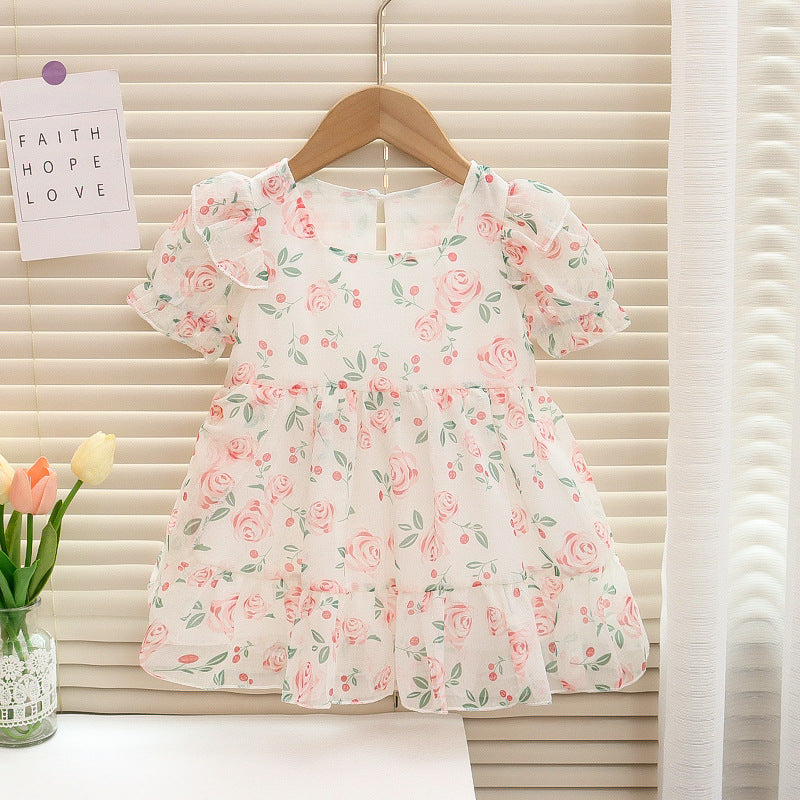 [352395] - Baju Mini Dress Korea Fashion Anak Perempuan - Motif Bold Flowers