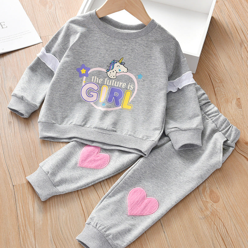 [363266] - Setelan Sweater Trend Anak Import - Motif Unicorn Girl