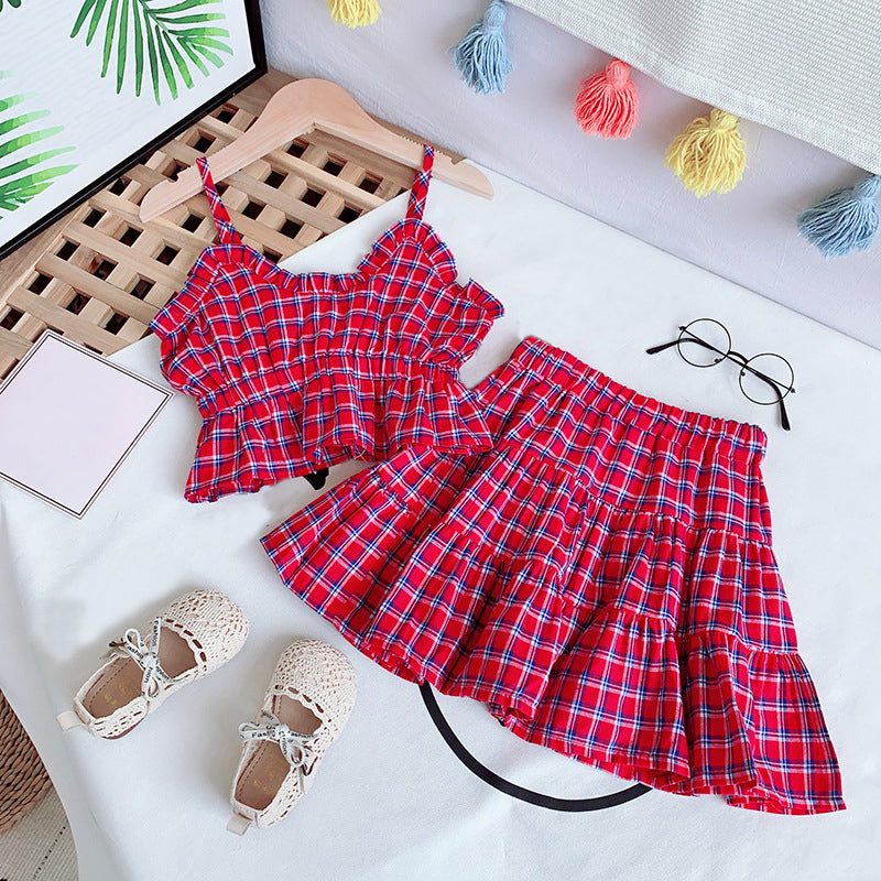 [363342] - Setelan Fashion Anak Perempuan - Motif Plaid Tartan