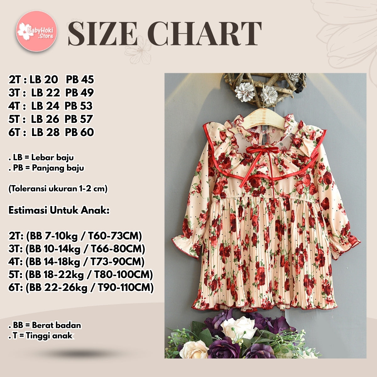 [363406] - Dress Oriental Fashion Anak Perempuan Cewek - Motif Beautiful Flower