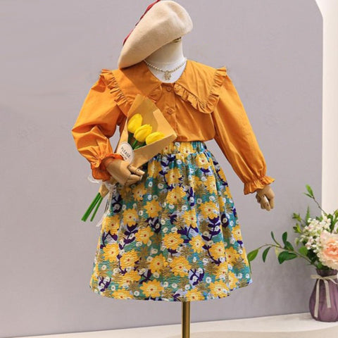 [363414] - Setelan Blouse Ootd Fashion Anak Perempuan - Motif Sunflower