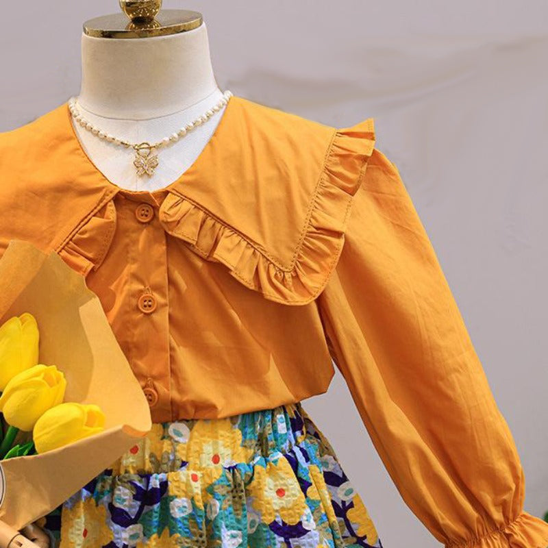 [363414] - Setelan Blouse Ootd Fashion Anak Perempuan - Motif Sunflower