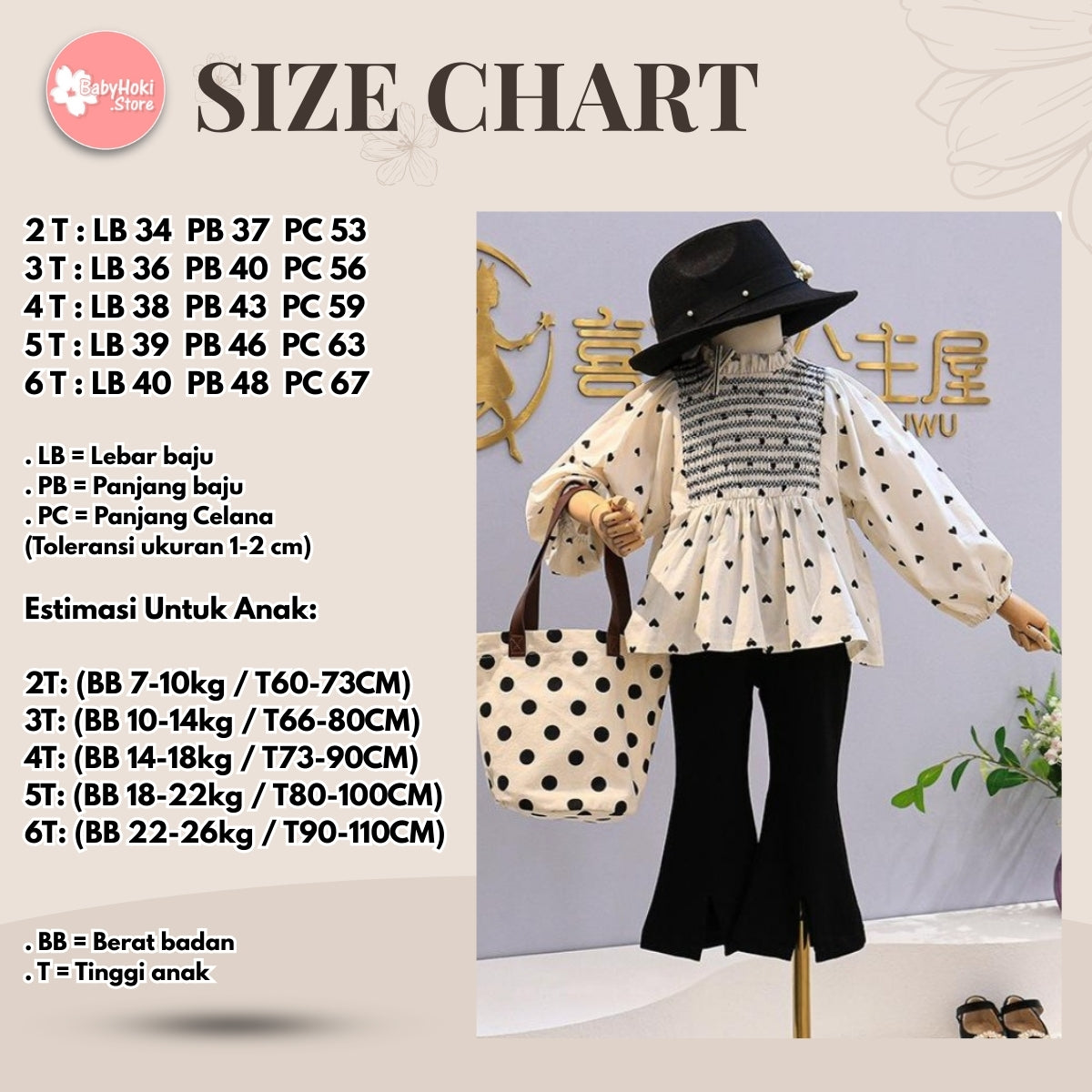 [363418] - Setelan Blouse Fashion Anak Perempuan - Motif Little Love