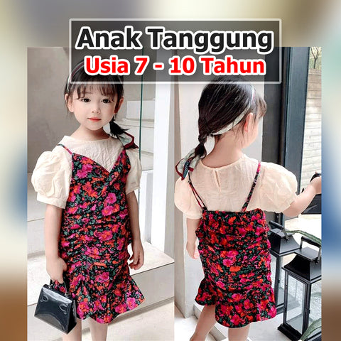 [363436] - Oneset Floral Klasik Cewek Baju Fashion Dress Fashionable Anak Perempuan Tanggung Cewek - Motif Little Flower