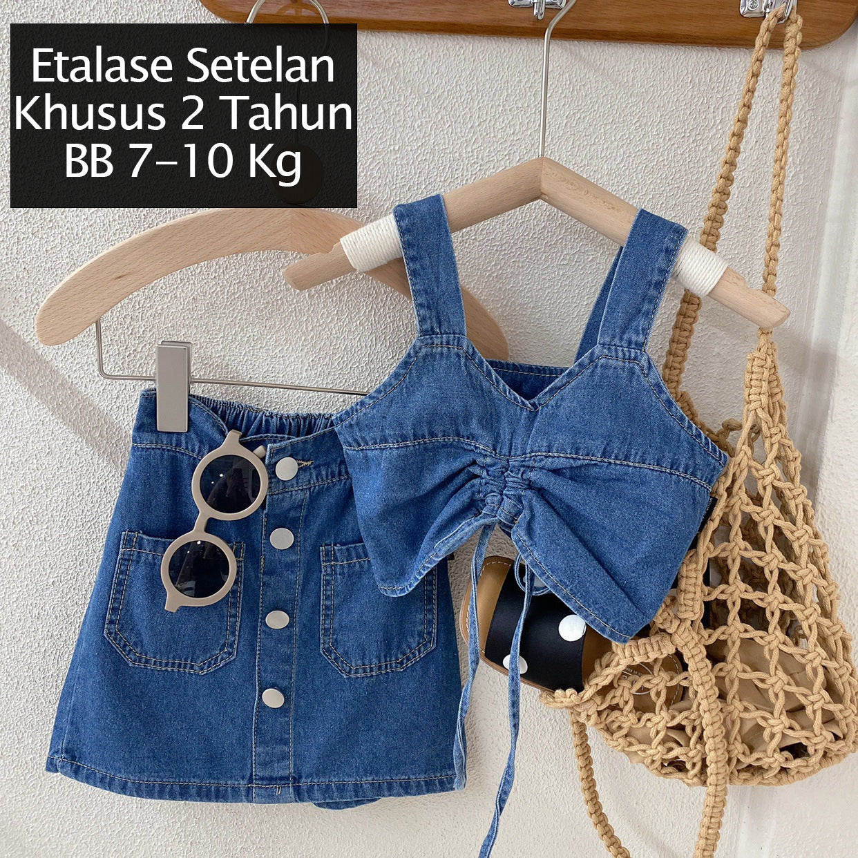 CLEARANCE SALE [Setelan] 2 Tahun BB 7-10kg One Set Pendek Anak Perempuan - SETSP363