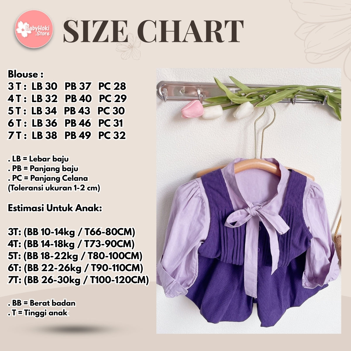 [363576] - Setelan 3 in 1 Blouse Vest Celana Pendek Anak Perempuan - Motif Plain Ribbon - BABYHOKI STORE
