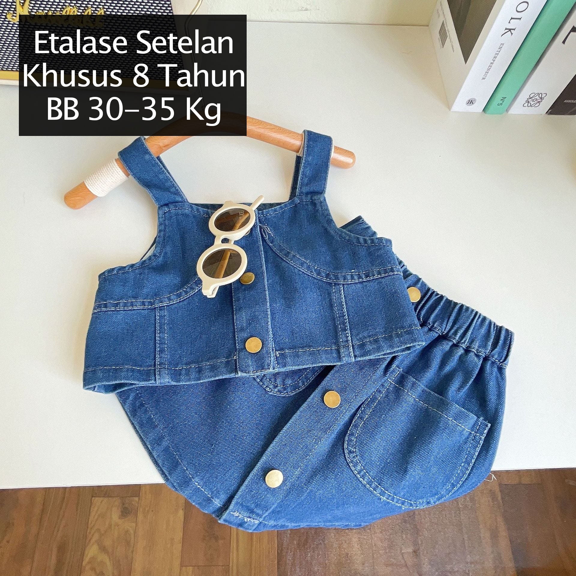 CLEARANCE SALE [Setelan] 8 Tahun BB 30-35kg One Set Pendek Anak Perempuan - SETSP363