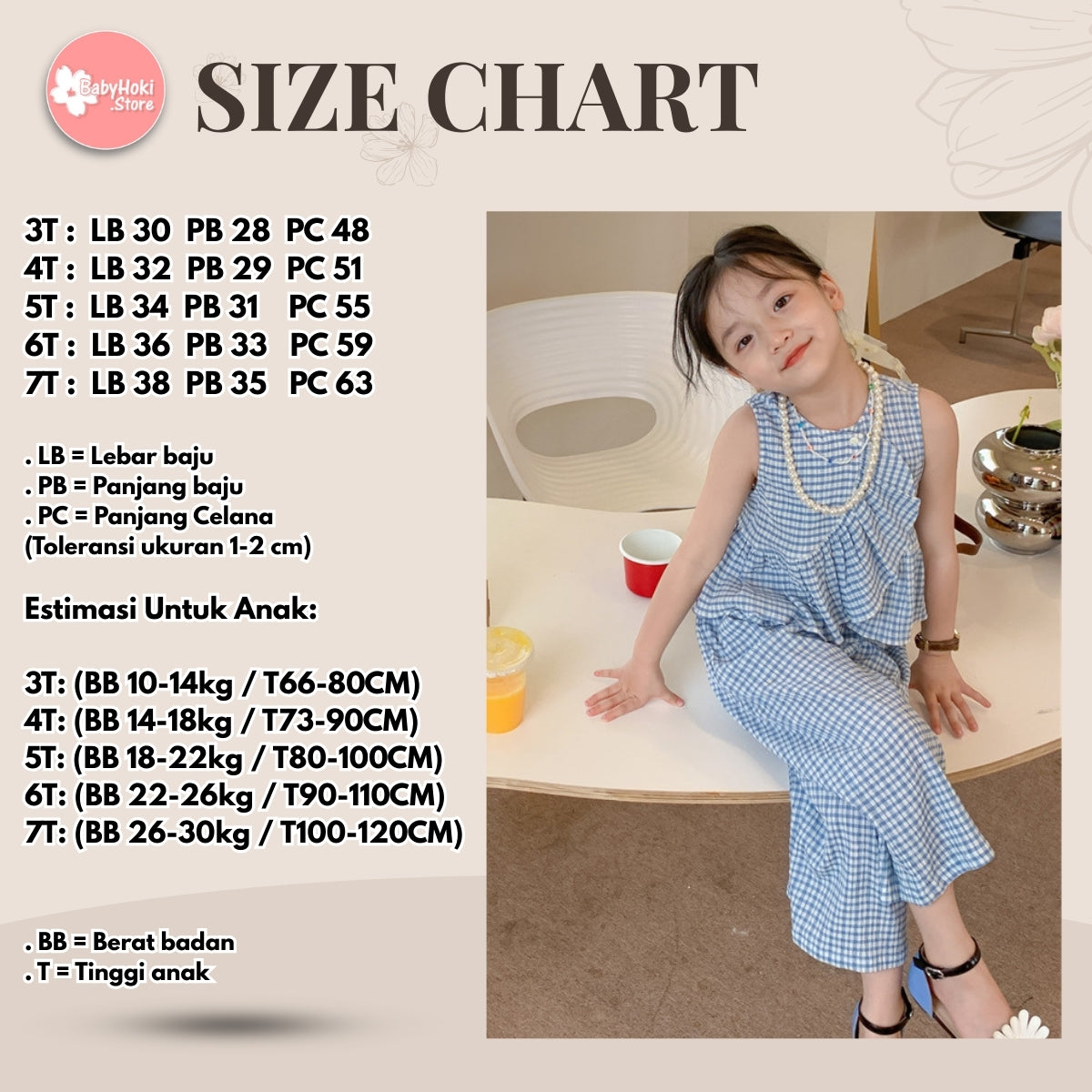 [363631] - Oneset Fashion Korea Anak Cewek Setelan Blouse Kutung Celana Kulot Anak Perempuan - Motif Plain Line