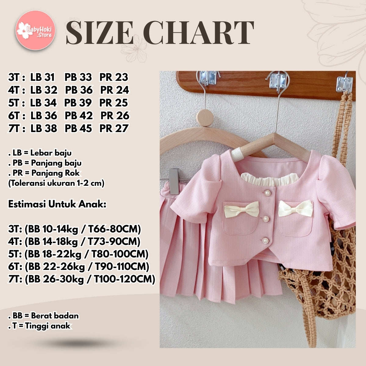 [363636] - Setelan Mewah Ala Korea Pink Oneset Atasan Cardigan Lengan Pendek Bawahan Rok Anak Perempuan - Motif Cute Ribbon