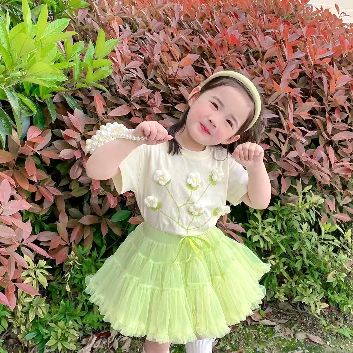 CLEARANCE SALE [Setelan] 4 Tahun BB 14-18kg One Set Pendek Anak Perempuan - SETSP363