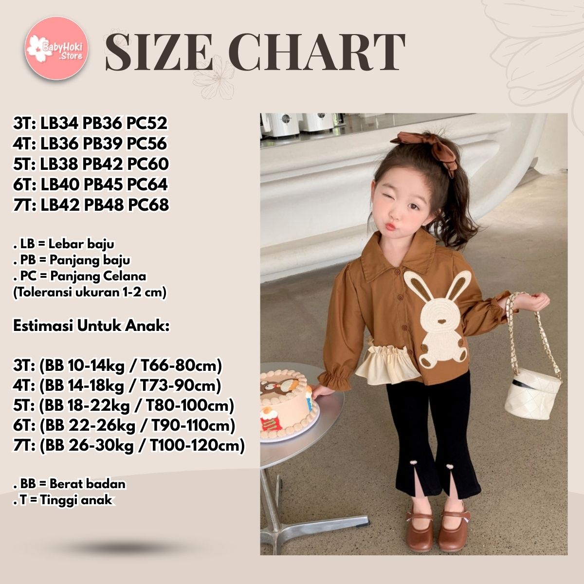 [363663] - Setelan Baju Blouse Celana Panjang Cutbray Fashion Anak Perempuan - Motif Lace Rabbit - BABYHOKI STORE