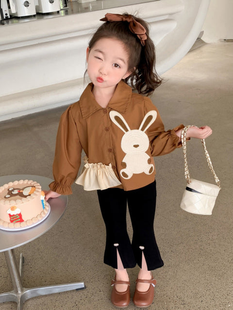 [363663] - Setelan Baju Blouse Celana Panjang Cutbray Fashion Anak Perempuan - Motif Lace Rabbit