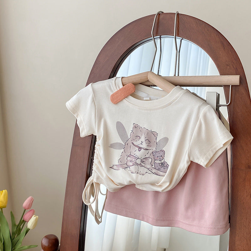 CLEARANCE SALE [Setelan] 4 Tahun BB 14-18kg One Set Pendek Anak Perempuan - SETSP363