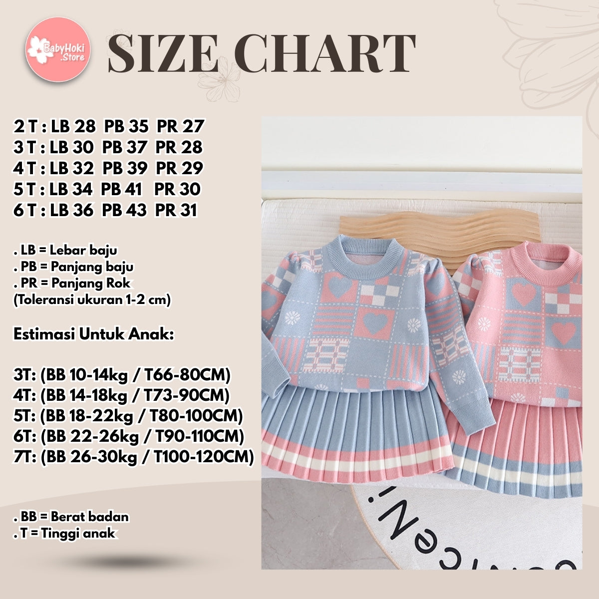 [363692] - Baju Setelan Sweater Rajut Bawahan Rok Fashion Anak Perempuan - Motif Love Object