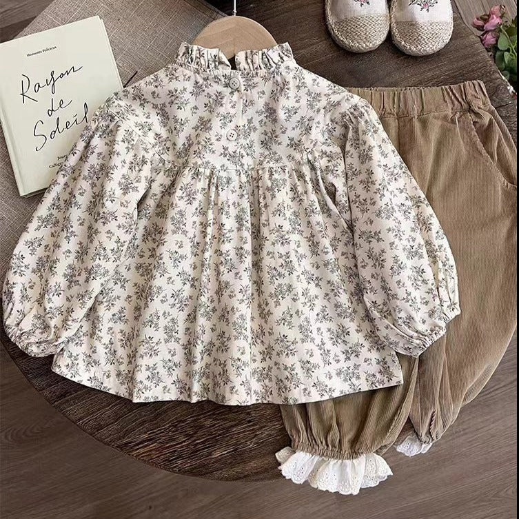 [363703] - Baju Setelan Blouse Celana Panjang Fashion Anak Perempuan - Motif Soothe Flower