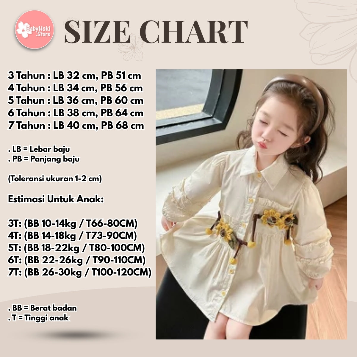 [363720] - Baju Outer Dress Lengan Panjang Fashion Anak Perempuan - Motif Sunflower