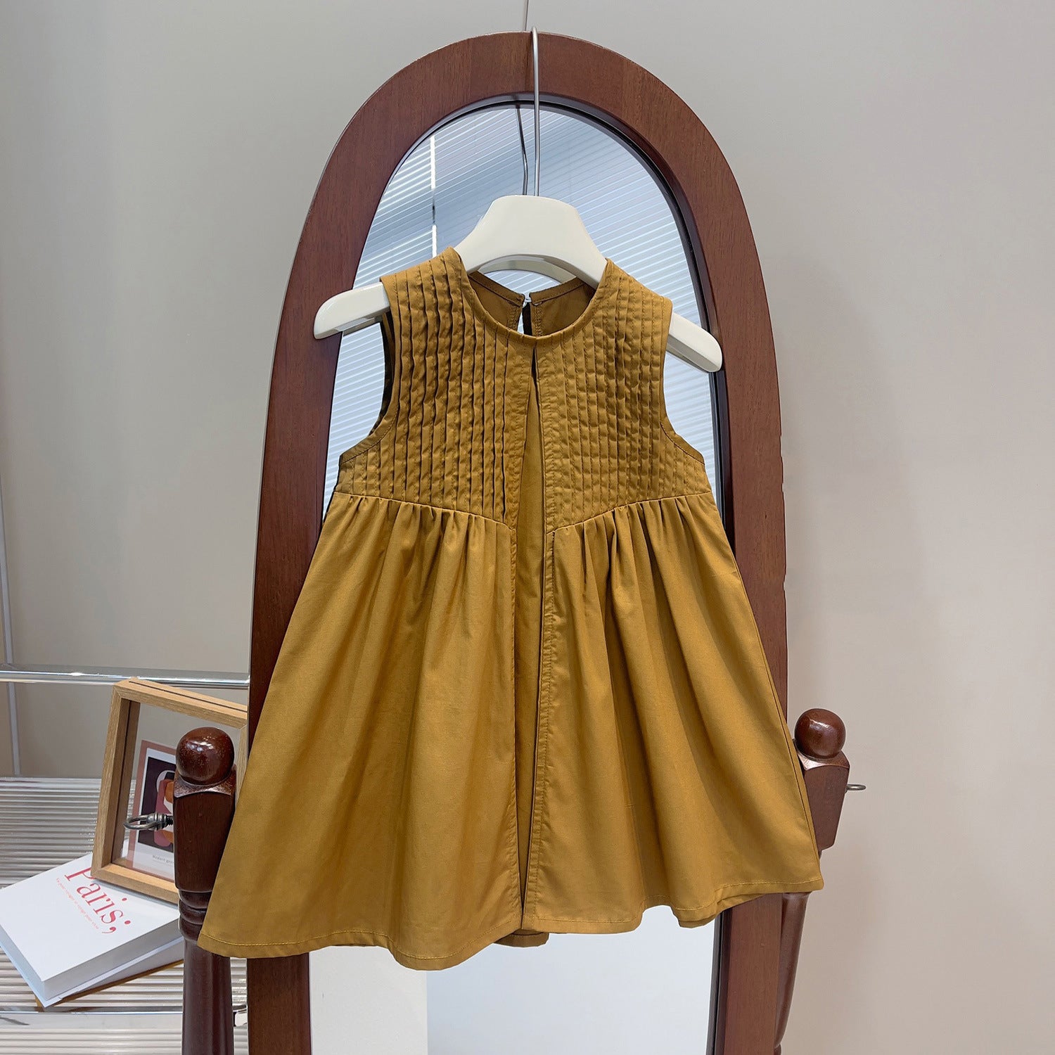 [363722] - Baju Dress Model A-Line Tanpa Lengan Fashion Anak Perempuan - Motif Plain Folds