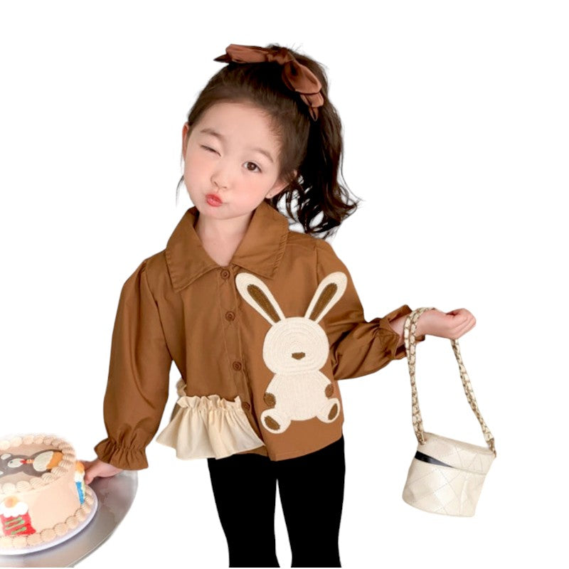 [363663] - Setelan Baju Blouse Celana Panjang Cutbray Fashion Anak Perempuan - Motif Lace Rabbit