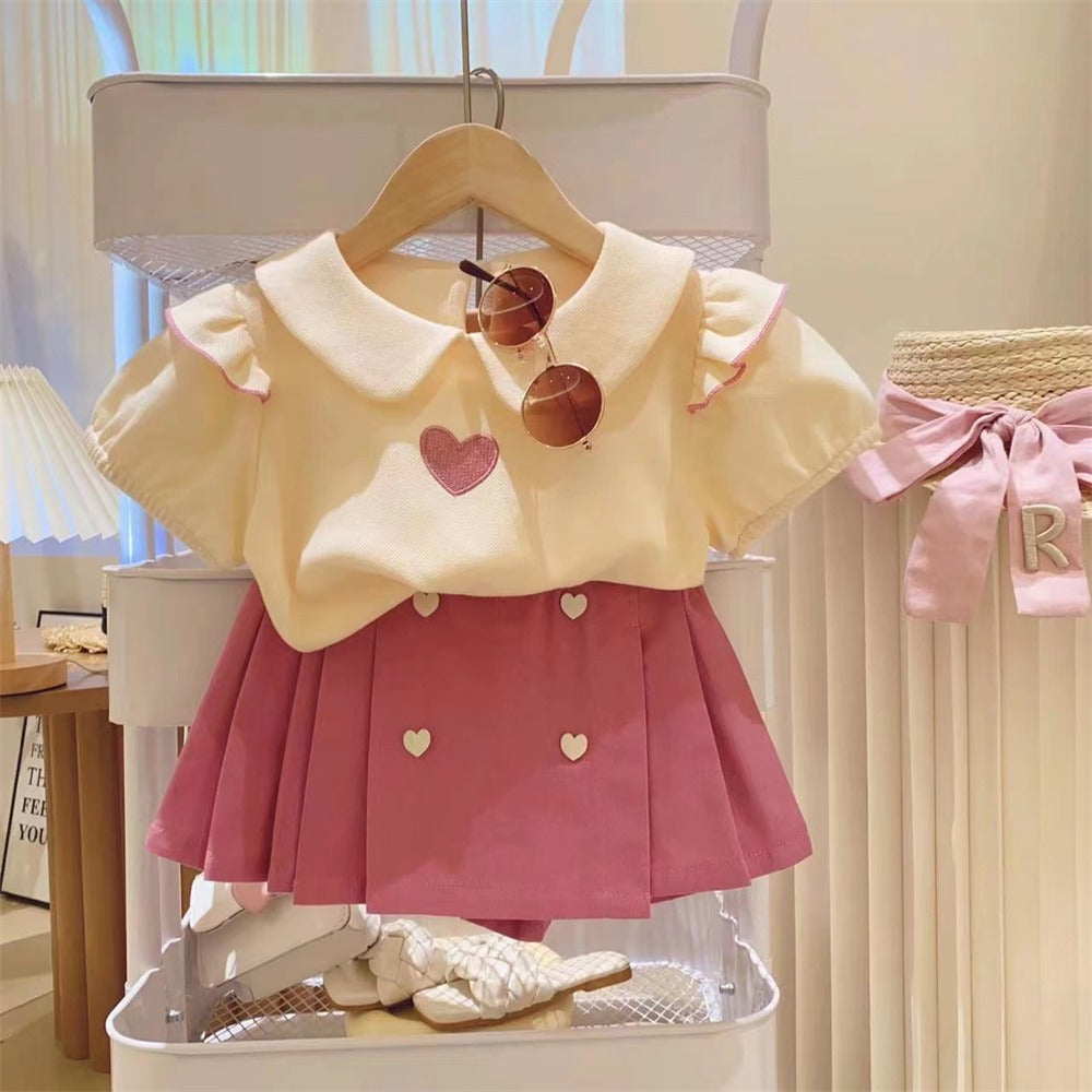 CLEARANCE SALE [Setelan] 4 Tahun BB 14-18kg One Set Pendek Anak Perempuan - SETSP363