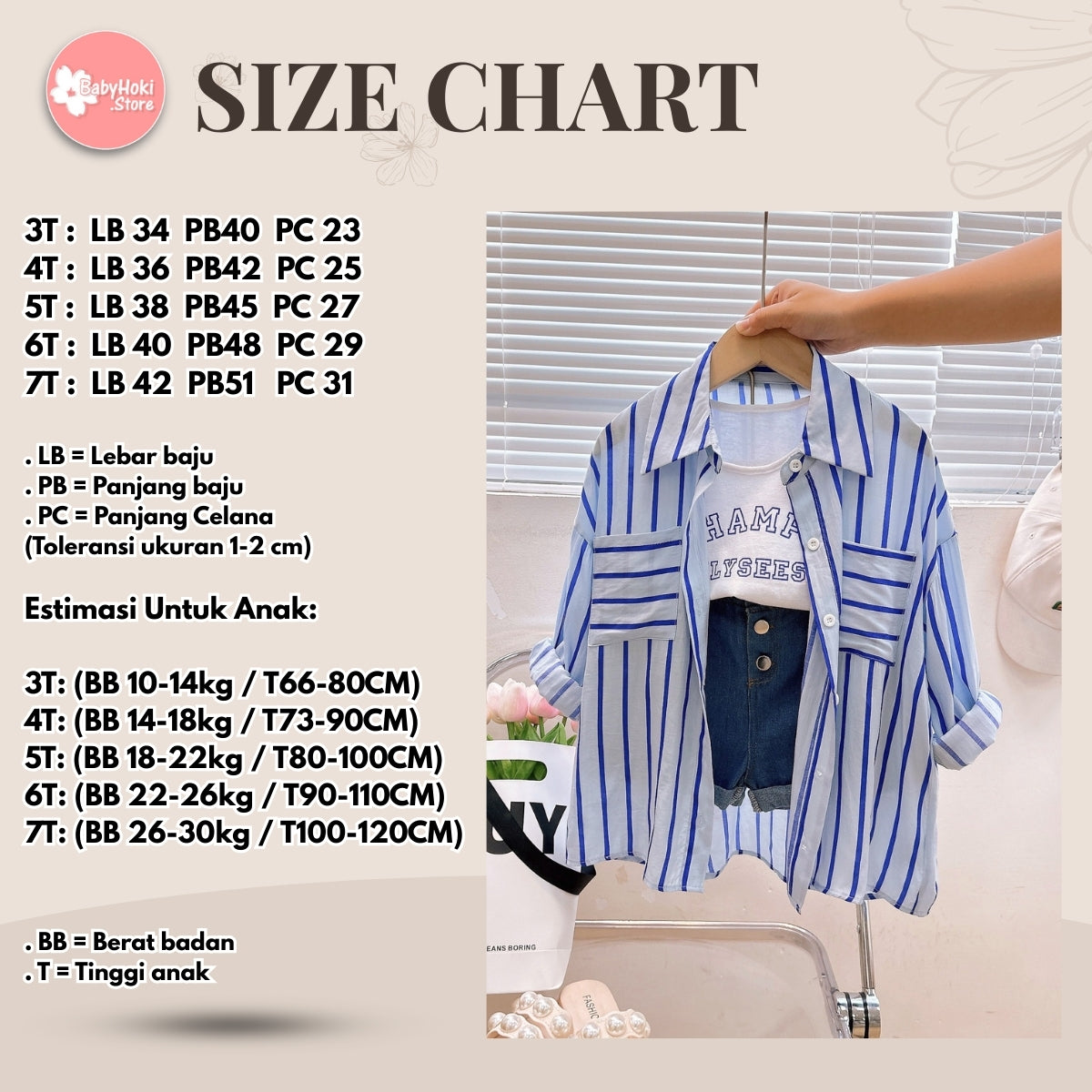 [363737] - One Set  3 In 1 Baju Setelan Atasan Kaos Kutung Kemeja Panjang Celana Jeans Pendek Fashion Anak Perempuan Trendy - Motif Casual Stripe
