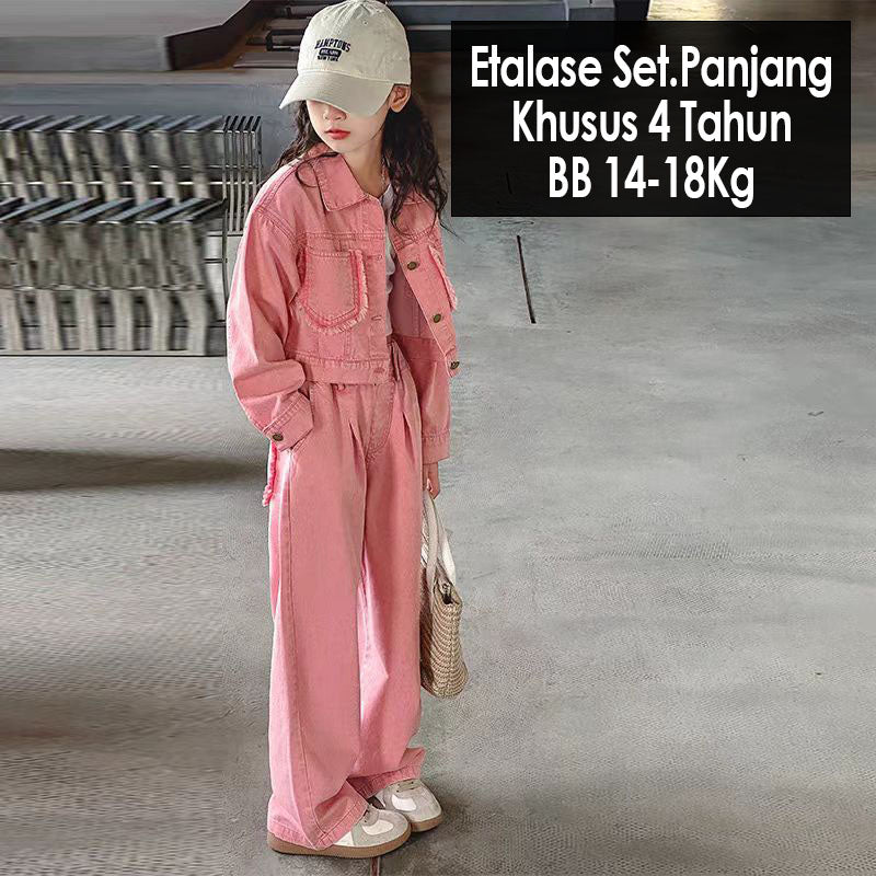CLEARANCE SALE [Setelan Celana Panjang] 4 Tahun BB 14-18Kg One Set Anak Cewek Perempuan