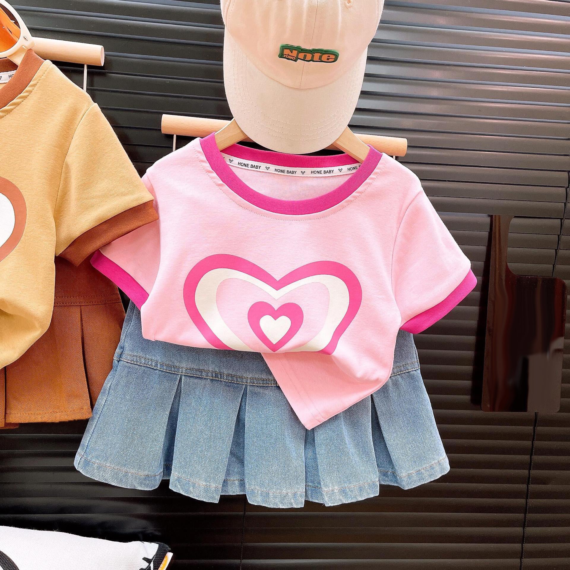 CLEARANCE SALE [Setelan] 4 Tahun BB 14-18kg One Set Pendek Anak Perempuan - SETSP363