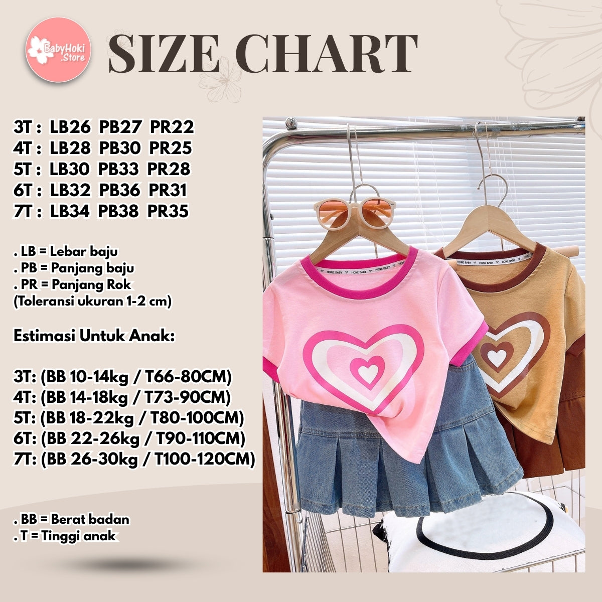 [363779] - Oneset Lucu Setelan Baju Kaos Lengan Pendek Bawahan Rok Jeans Denim Fashion Anak Perempuan Cewek - Motif Beautiful Heart - BABYHOKI STORE