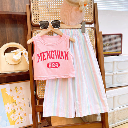 [363780] - Setelan Baju Kutung Celana Panjang Fashion Anak Perempuan - Motif Colorful Striped