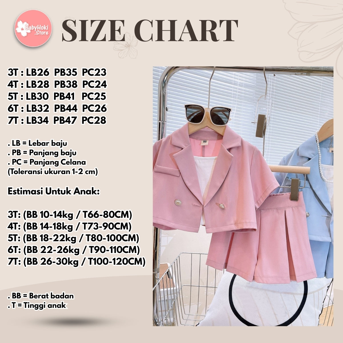 [363781] - Setelan Baju 3 In 1 Jas Blazzer Lengan Pendek Plus Tank Top Celana Pendek Fashion Anak Perempuan - Motif Formal Casual - BABYHOKI STORE