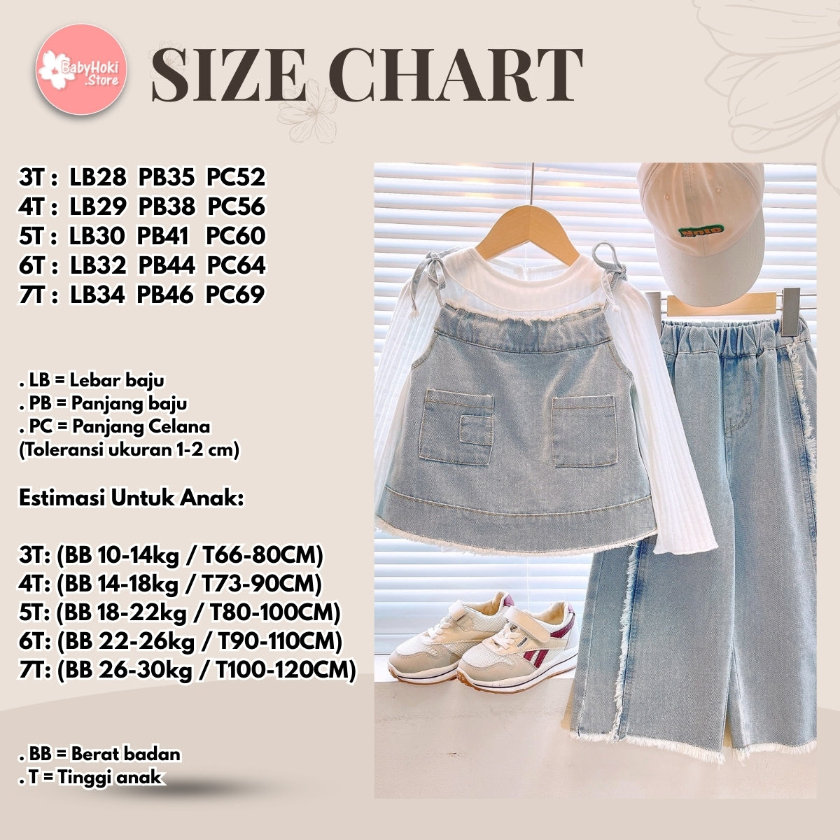 [363783] - Setelan Baju 3In1 Baju Lengan Panjang Plus Vest Celana Jeans Kulot Panjang Fashion Anak Perempuan - Motif Pocket Denim