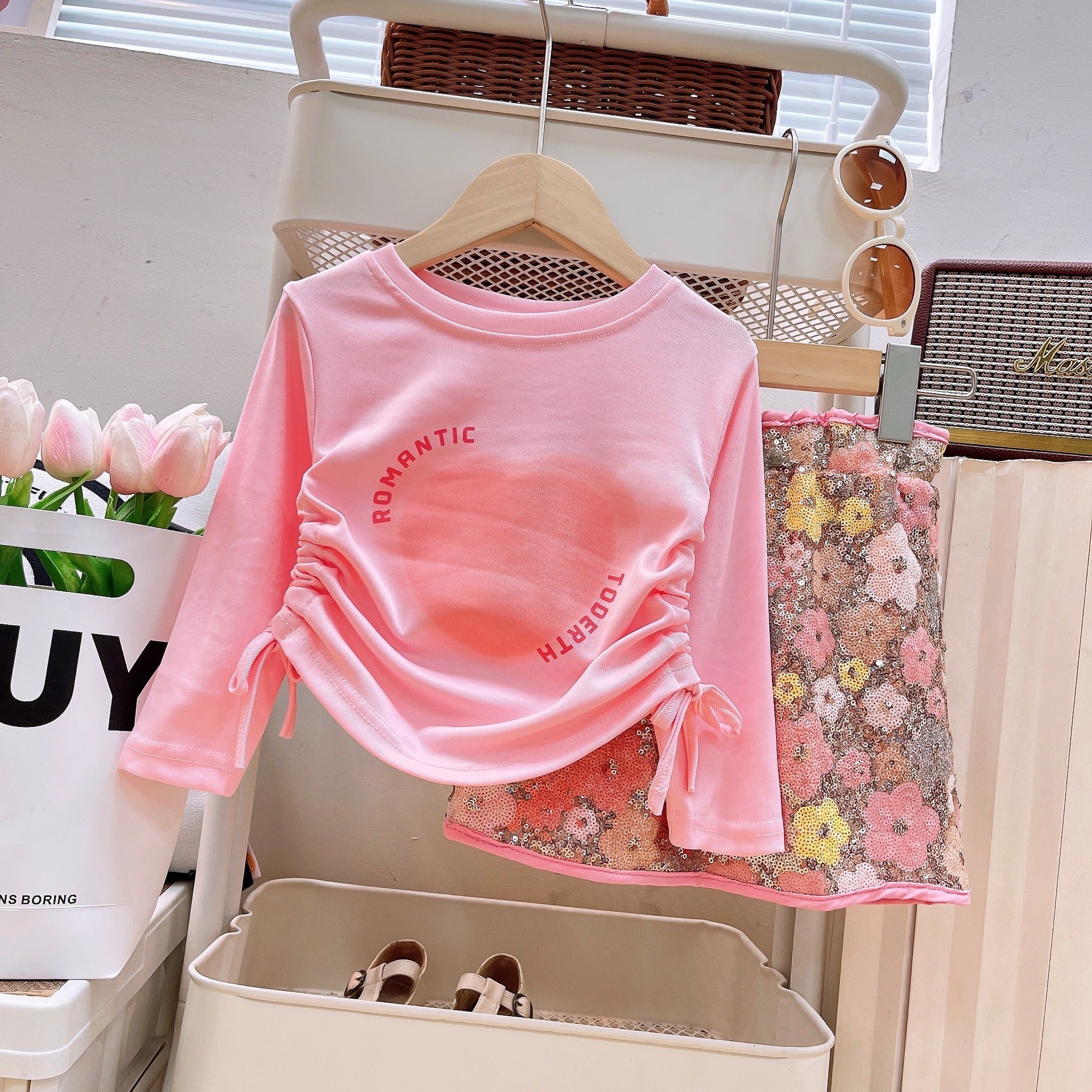 CLEARANCE SALE [Setelan] 4 Tahun BB 14-18kg One Set Pendek Anak Perempuan - SETSP363