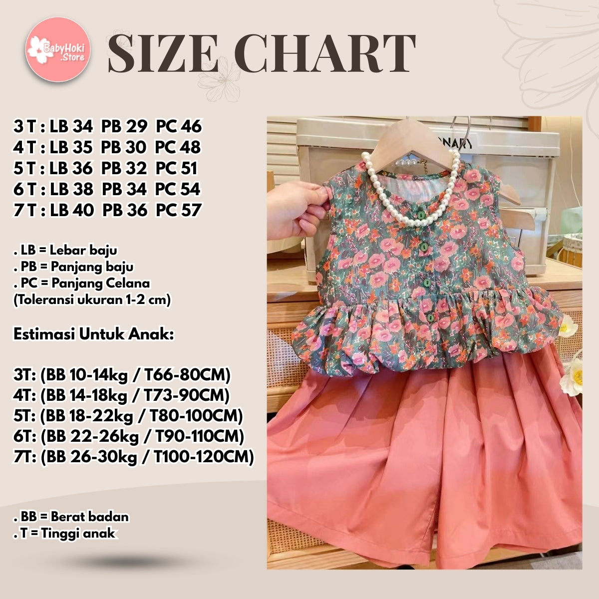 [363798] - Setelan Baju Kutung Celana Panjang Fashion Anak Perempuan - Motif Flower Petals