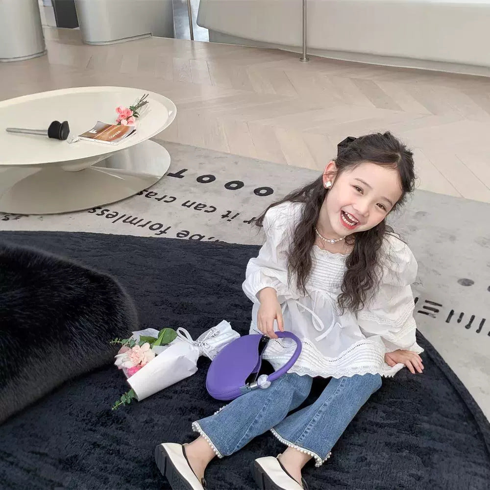 [363814] - Setelan One Set Baju Blouse Lengan Panjang Celana Panjang Jeans Cut Bray Fashion Anak Perempuan - Motif Casual Calm