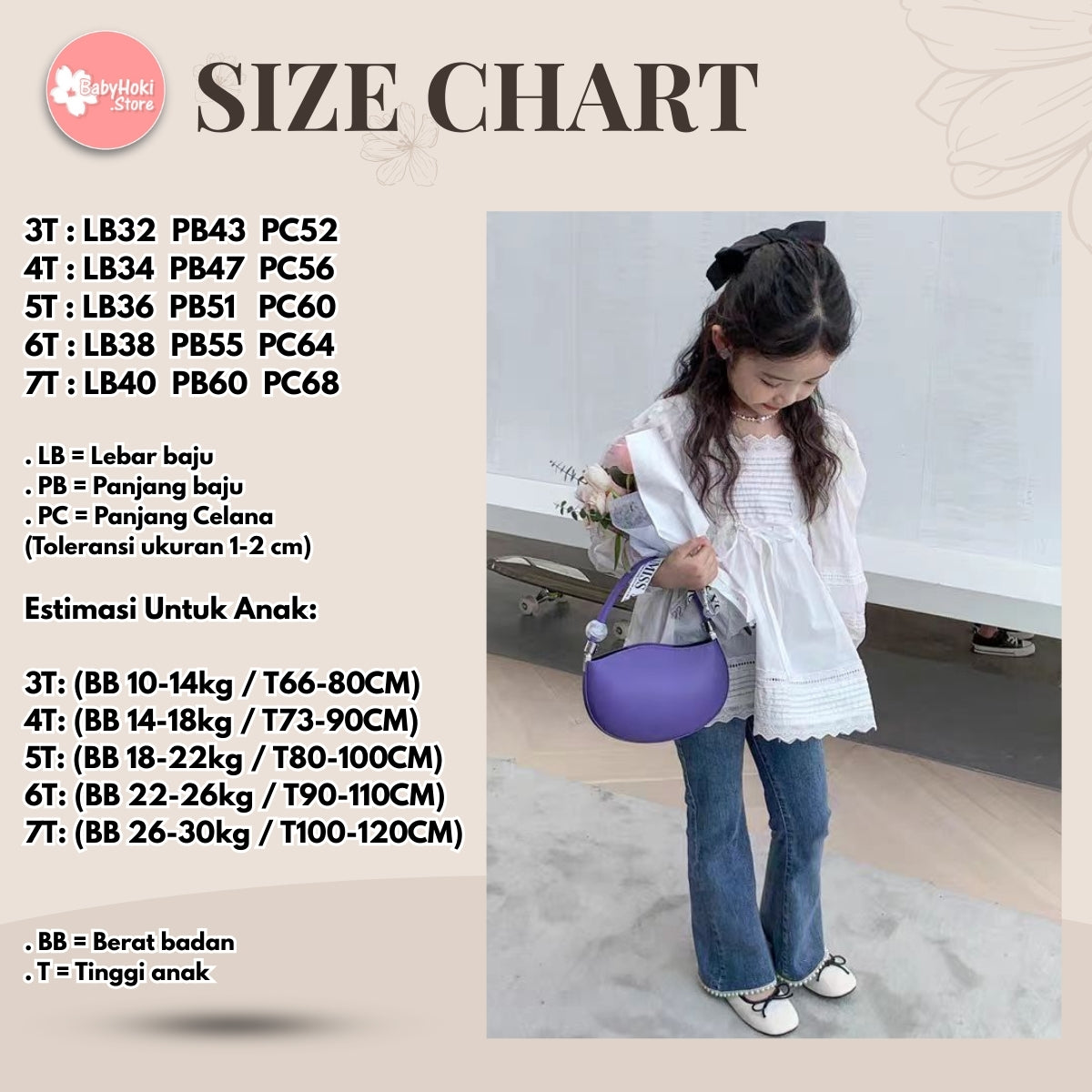 [363814] - Setelan One Set Baju Blouse Lengan Panjang Celana Panjang Jeans Cut Bray Fashion Anak Perempuan - Motif Casual Calm
