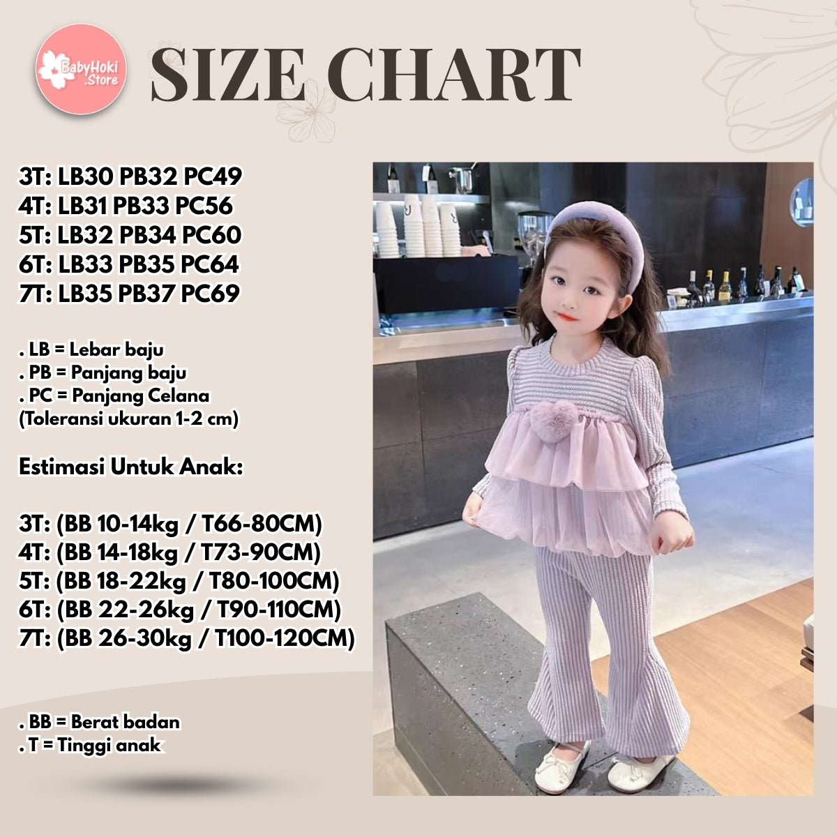 [363822] - Setelan Baju Atasan Dress Celana Panjang Fashion Anak Perempuan - Motif Love Lace - BABYHOKI STORE