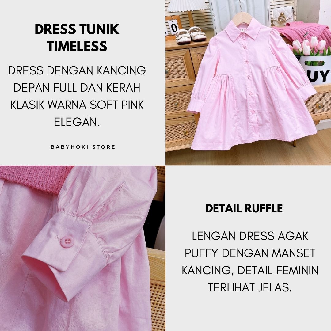 [363824] - Setelan 2 in 1 Baju Dress Lengan Panjang Atasan Rompi Sweater Fashion Anak Perempuan - Motif Soft Neat