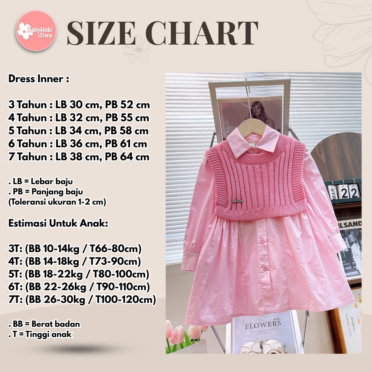 [363824] - Setelan 2 in 1 Baju Dress Lengan Panjang Atasan Rompi Sweater Fashion Anak Perempuan - Motif Soft Neat