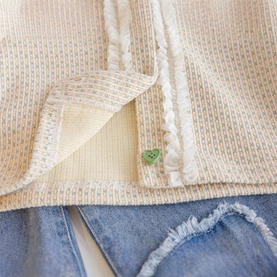 [363834] - Oneset Cardigan Rajut Anak Setelan Baju Lengan Panjang Celana Jeans Panjang Fashion Anak Perempuan