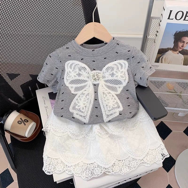 CLEARANCE SALE [Setelan]  5 Tahun BB 18-22kg One Set Pendek Anak Perempuan - SETSP363