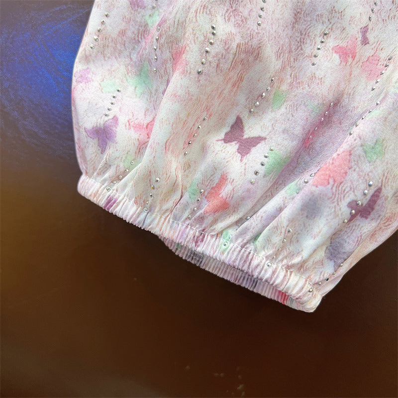 [363847] - One Set 2in1 Setelan Baju Atasan Kaos Lengan Pendek Bawahan Celana Panjang Fashion Anak Perempuan - Motif Colorful Ribbon - BABYHOKI STORE