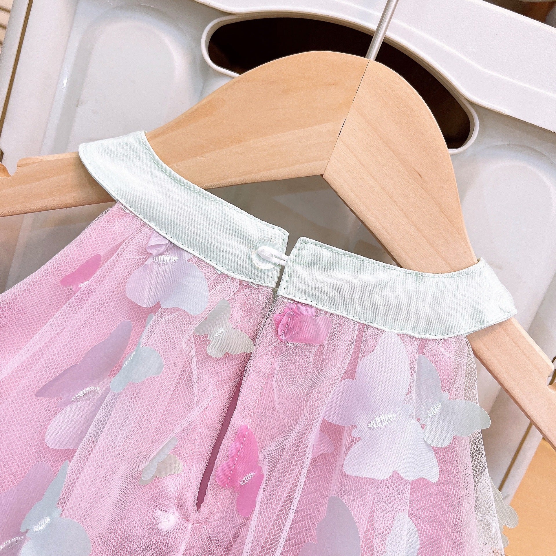 [363854] - Gaun Cantik Pink Baju Dress Lengan Kutung Fashion Anak Perempuan Cewek - Motif Butterfly