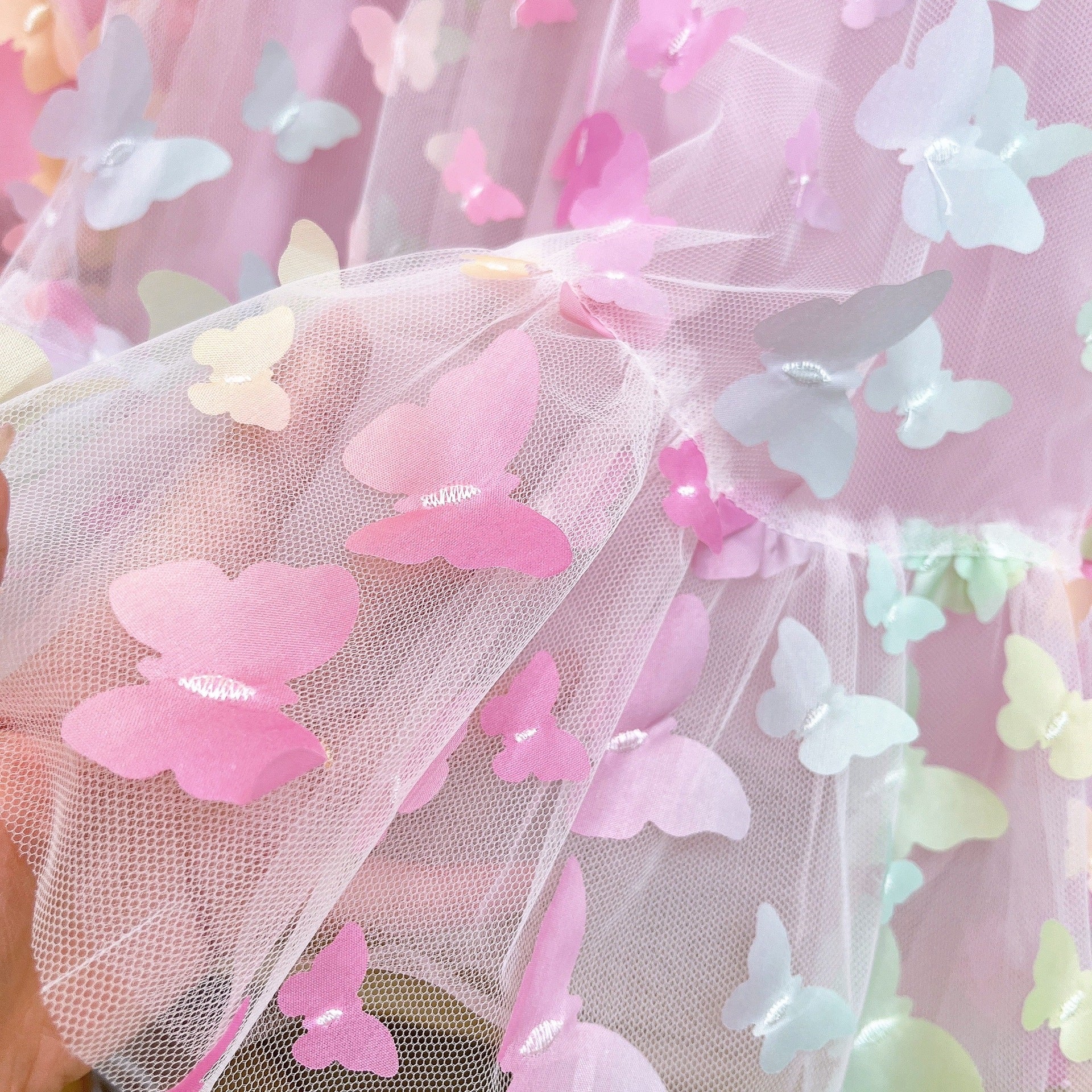 [363854] - Gaun Cantik Pink Baju Dress Lengan Kutung Fashion Anak Perempuan Cewek - Motif Butterfly