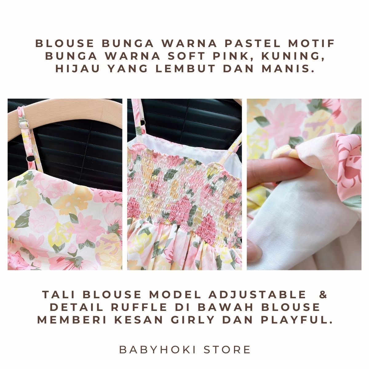 [363856] - Oneset 2in1 Cantik Setelan Baju Atasan Blouse Tanpa Lengan Bawahan Celana Pendek Denim Fashion Anak Perempuan Cewek - Motif Mixed Flower Colors - BABYHOKI STORE