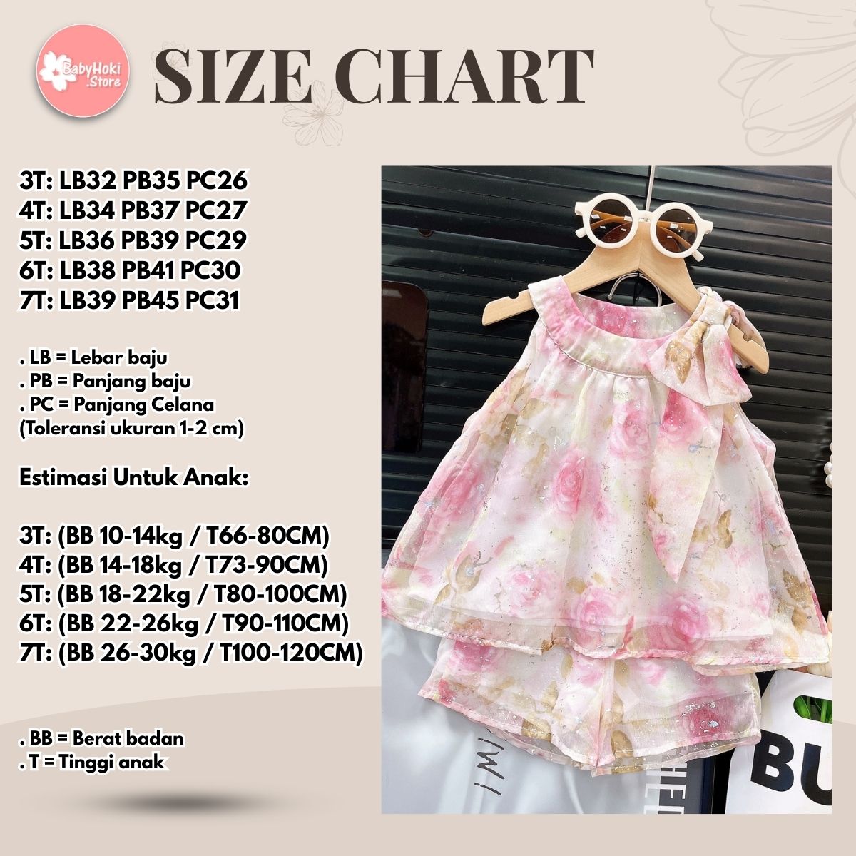 [363857] - Oneset 2in1 Lucu Cantik Setelan Baju Atasan Blouse Bunga Lengan Kutung Bawahan Celana Pendek Fashion Anak Perempuan Cewek - Motif Pink Flower - BABYHOKI STORE