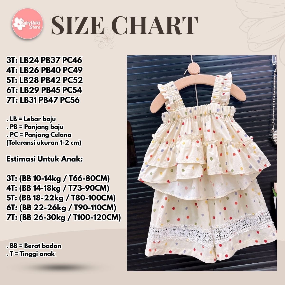 [363858] - Oneset Baju Anak Cewek Polkadot Ruffle Setelan Atasan Blouse Tanpa Lengan Bawahan Celana Panjang Kulot Fashion Anak Perempuan - Motif - BABYHOKI STORE