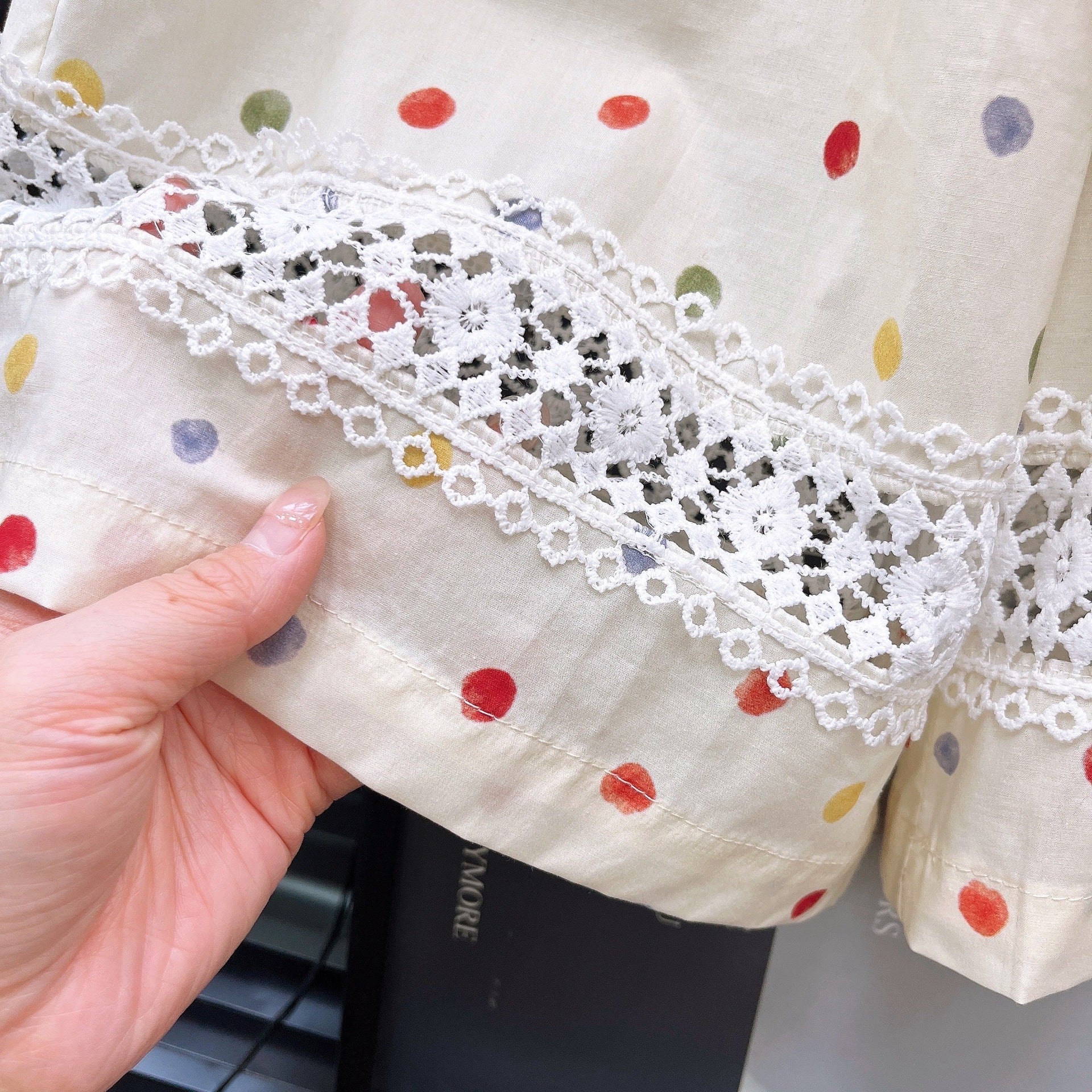 [363858] - Oneset Baju Anak Cewek Polkadot Ruffle Setelan Atasan Blouse Tanpa Lengan Bawahan Celana Panjang Kulot Fashion Anak Perempuan - Motif
